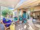 Large screened porch with comfortable seating and a view of the backyard at 301 Anastasia Dr, Kissimmee, FL 34759