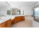 Primary bathroom with soaking tub and walk-in shower at 4010 Navigator Way, Kissimmee, FL 34746