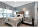 Well-lit bedroom with a comfortable bed and travel crib at 4349 Quote St, Kissimmee, FL 34746
