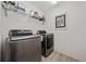 Laundry room with washer, dryer, and shelving at 4483 Casablanca Ave, Kissimmee, FL 34746