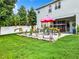 Landscaped backyard with patio and seating area at 361 Spring Leap Cir, Winter Garden, FL 34787