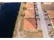 Aerial view of houses near a lake and road at 1849 Coriander Dr, Kissimmee, FL 34759