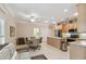 Eat-in kitchen with island and stainless steel appliances at 554 Heartwell Dr, Kissimmee, FL 34759