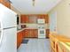 Kitchen with wood cabinets and white appliances at 713 Green Ct, Kissimmee, FL 34759