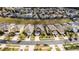 Aerial view of a residential neighborhood with houses and pools at 8614 La Isla Dr, Kissimmee, FL 34747