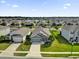Aerial view of the community homes surrounded by well-manicured lawns, trees, and lake at 1813 Castleton Dr, St Cloud, FL 34771