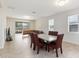Dining area with modern table and chairs, and a view to the outside patio and ample natural light at 1813 Castleton Dr, St Cloud, FL 34771