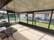 Spacious screened porch with table and view of backyard at 2024 Trinidad Ct, Kissimmee, FL 34741
