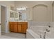 Double vanity bathroom with soaking tub and separate shower at 2542 Bobby Lee Ln, St Cloud, FL 34772