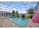 Relaxing screened pool and spa with golf course views at 641 Pebble Beach Dr, Davenport, FL 33896