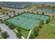 Overhead shot of well-maintained tennis courts surrounded by landscaped grounds in a vibrant residential community at 8976 Azalea Sands Ln # 2604, Davenport, FL 33896