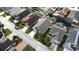 Aerial view of a residential street with houses and pools at 507 Cassia Dr, Davenport, FL 33897