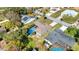 Aerial view showing house with pool, solar panels, and neighborhood at 508 Bar Dr, Kissimmee, FL 34759