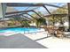 Screened pool area with patio furniture at 508 Bar Dr, Kissimmee, FL 34759