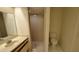 Bathroom with shower, toilet, and single vanity at 56 Buck Cir, Haines City, FL 33844