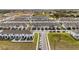 Aerial view of a townhome community, highlighting a specific property at 592 Madison Dr, Davenport, FL 33837
