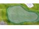 Aerial image shows the golf course green and blue flag at 6921 Cupseed Ln, Harmony, FL 34773