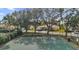 Outdoor basketball court in a residential neighborhood with mature trees and fenced homes at 760 Lake Marion Golf Resort, Poinciana, FL 34759