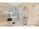 Spa-like bathroom with soaking tub, walk-in shower, and double vanity at 11120 Robert Frost Dr, Winter Garden, FL 34787