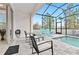 Enclosed pool area with seating and patio at 17354 Blessing Dr, Clermont, FL 34714