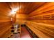 Relaxing wooden sauna with bench seating and heater at 306 Hang Loose Way, Daytona Beach, FL 32124