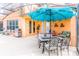 Outdoor patio with seating area, grill, and umbrella, adjacent to the house at 4525 Stella St, Kissimmee, FL 34746