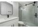 Bathroom featuring new vanity, faucet, mirror, and shower at 827 Albi Ct, Kissimmee, FL 34759