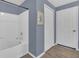 Bathroom with shower/tub combo, and extra storage space at 8301 Elm Park Dr # 634, Orlando, FL 32821