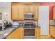 Modern kitchen with stainless steel appliances and granite counters at 1009 Wood Cv, Kissimmee, FL 34743