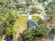 Aerial view of a well-maintained property with a large lawn, mature trees, and a serene neighborhood setting at 1150 Eden Dr, St Cloud, FL 34771