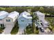 Aerial view of a two-story house with a private pool and lush landscaping at 1432 Reunion Blvd, Reunion, FL 34747