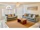 Living room featuring two sofas, a coffee table, and large windows at 2035 Royal Bay Blvd # 45, Kissimmee, FL 34746