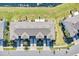 High-angle view of townhouses, showing building rooftops and community layout at 2106 Crystal Bell St, Orlando, FL 32824