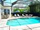 Inviting screened pool with patio furniture and a spa at 510 Golfpark Dr, Celebration, FL 34747