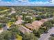 Aerial view of a residential neighborhood showcasing homes with pools and lush landscaping at 663 Shorehaven Dr, Poinciana, FL 34759