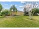 Well-maintained backyard with green grass and several trees, offering a private outdoor space at 663 Shorehaven Dr, Poinciana, FL 34759