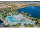 Aerial view of community pool and water park at 8886 Geneve Ct, Kissimmee, FL 34747