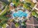 Overhead view of resort-style pool with palm trees at 12209 Wild Iris Way # 110, Orlando, FL 32837