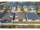 Aerial view of houses and lake in a residential community at 3040 Cardillino Way, Kissimmee, FL 34741