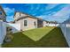 Private backyard with grassy lawn, fenced and mature trees at 3040 Cardillino Way, Kissimmee, FL 34741