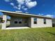 Covered patio with three windows and access to backyard at 4310 Seven Canyons Dr, Kissimmee, FL 34746