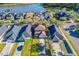 Aerial view of a house in a well-maintained community near a lake at 14637 Tanja King Blvd, Orlando, FL 32828