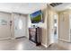 Inviting entryway with a decorative fireplace and modern flooring at 152 Harrison St, Lake Wales, FL 33859