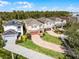 Charming two-story home featuring manicured landscaping and a brick-paved driveway at 561 Lasso Dr, Kissimmee, FL 34747