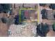 Aerial view shows the rectangular lot of the house with a yellow boundary line at 608 S Lakeview Ave, Winter Garden, FL 34787