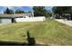 Spacious yard with a view of a white fence and neighboring homes, showcasing the outdoor space at 608 S Lakeview Ave, Winter Garden, FL 34787
