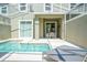 Relaxing pool area with patio furniture and sliding glass doors to the indoors at 750 Pebble Beach Dr, Davenport, FL 33896
