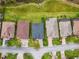 Aerial shot of homes, showcasing well-kept lawns and neighborhood layout at 1398 Del Mar Dr, Kissimmee, FL 34759
