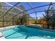 Relaxing screened-in pool area with refreshing blue water and serene views of the surrounding landscape at 1741 Eldorado Ct, St Cloud, FL 34771