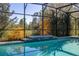 Inviting in-ground pool features cool water, a splash pad, and screened enclosure, perfect for outdoor enjoyment at 1741 Eldorado Ct, St Cloud, FL 34771